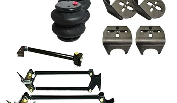 Full Size Heavy Duty Parallel 4 Link Kit, 2600 Bags, Brackets and Hardware for Rear Truck, SUV Air (3 Inch Axle)