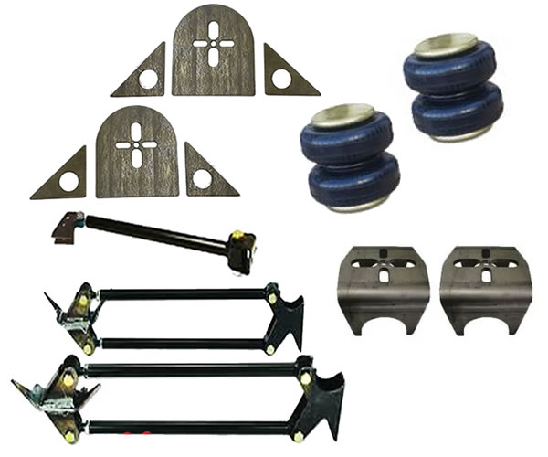Full Size Heavy Duty Parallel 4 Link Kit, 3800 Bags, Brackets and Hardware for Rear Truck, SUV Air (3 Inch Axle)